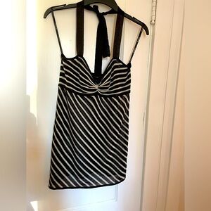 Bebe Silver Stripe Top size S